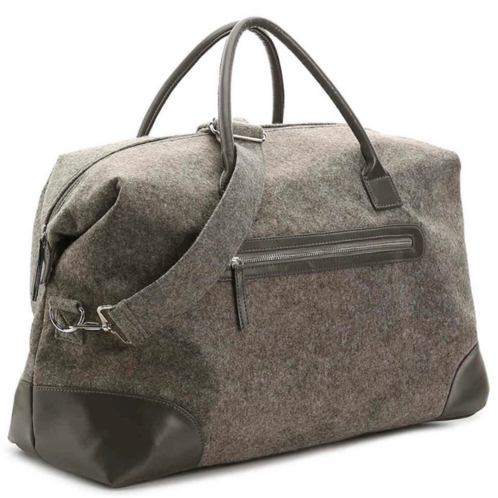 NEW DSW Large Grey Felt Weekender Tote Travel Bag